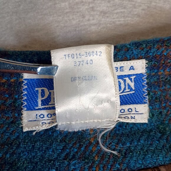 Vintage Pendleton 100% Virgin Wool Blue & Brown Tartan Plaid Women Size 8 Blazer - Picture 10 of 10